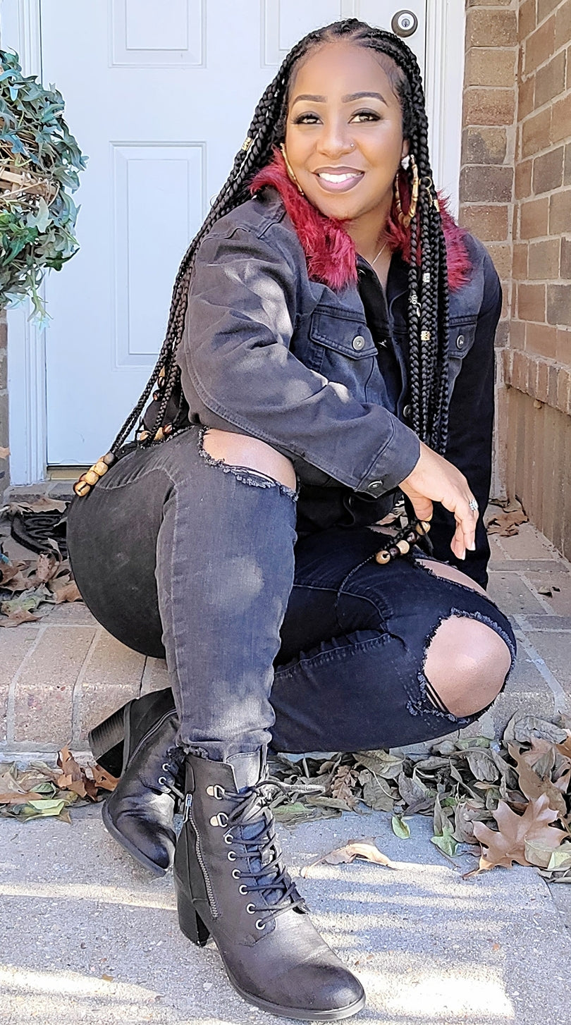 FOXYBLACK/BLUE JEAN JACKET