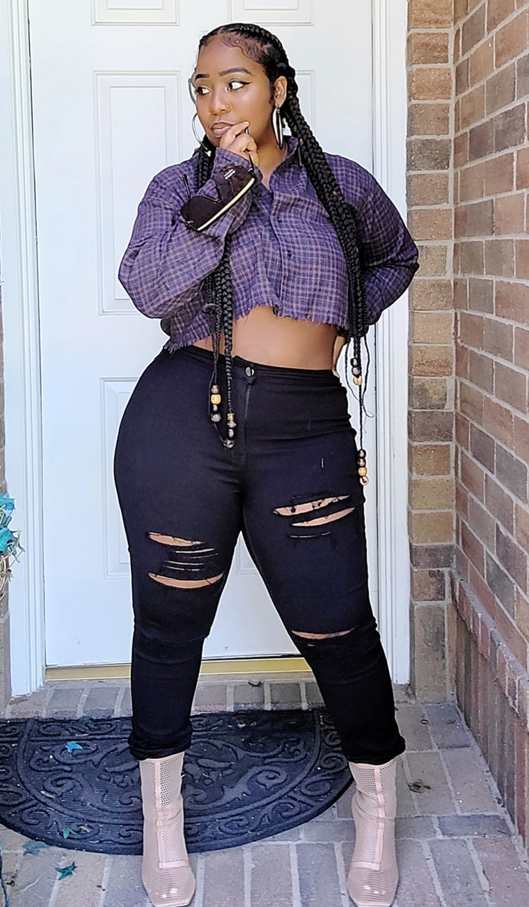 Flannel Crop Top