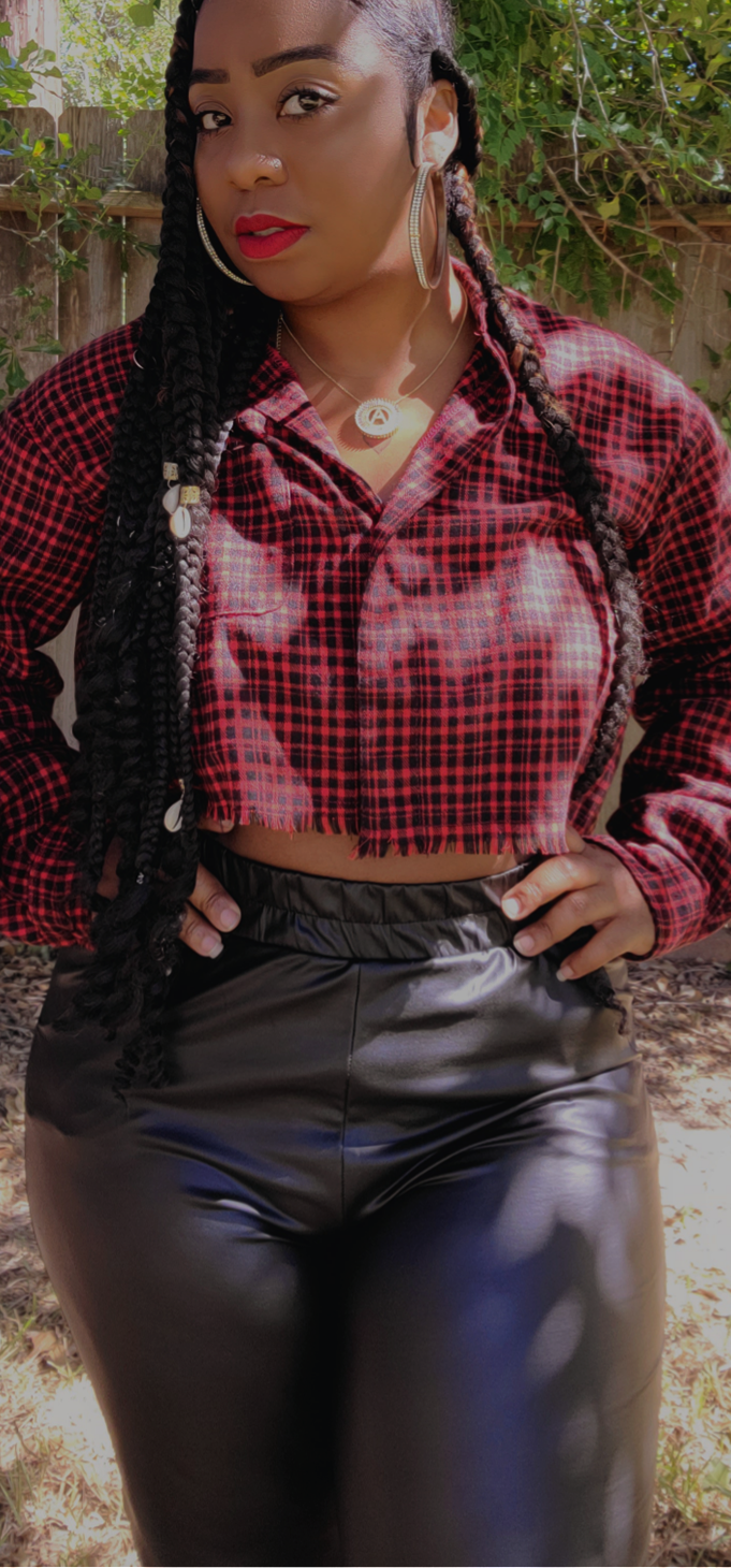 Flannel Crop Top