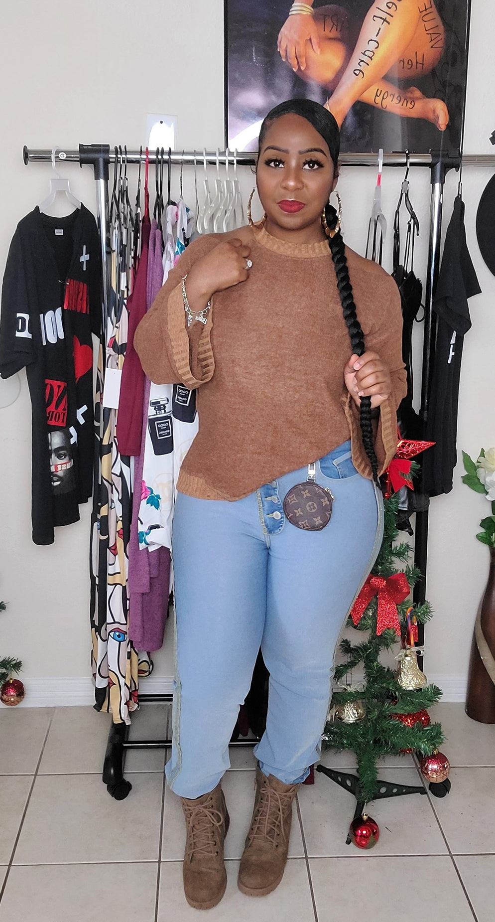 Vintage Rust Bell Sleeve Sweater last 1 small