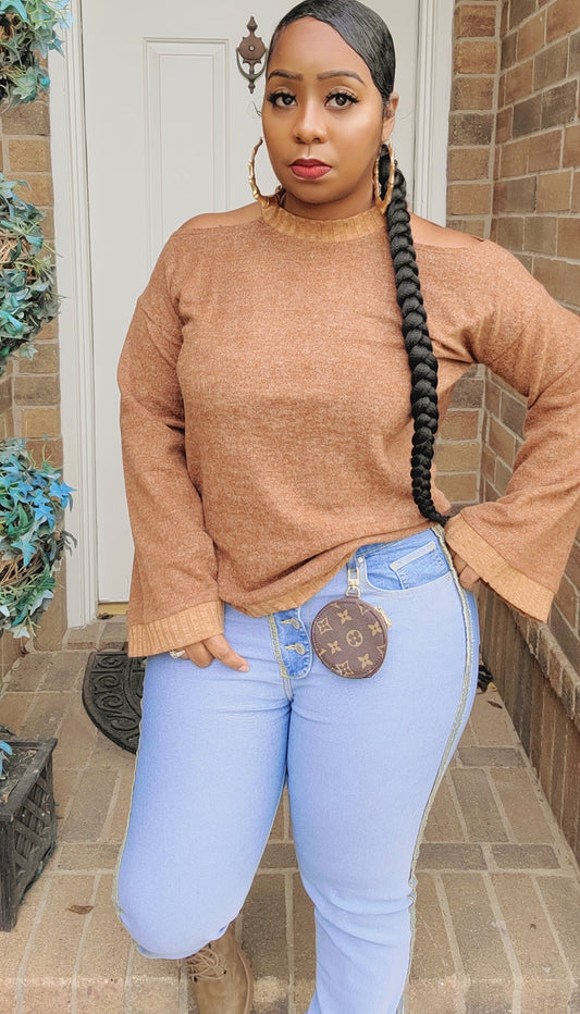 Vintage Rust Bell Sleeve Sweater last 1 small