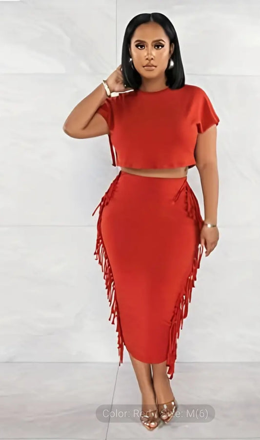 Prowl 2pc skirt and top fringe Set ONLY 1 left size Small