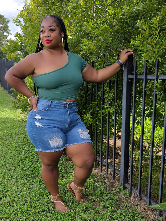 Blue Jean Stretch Shorts