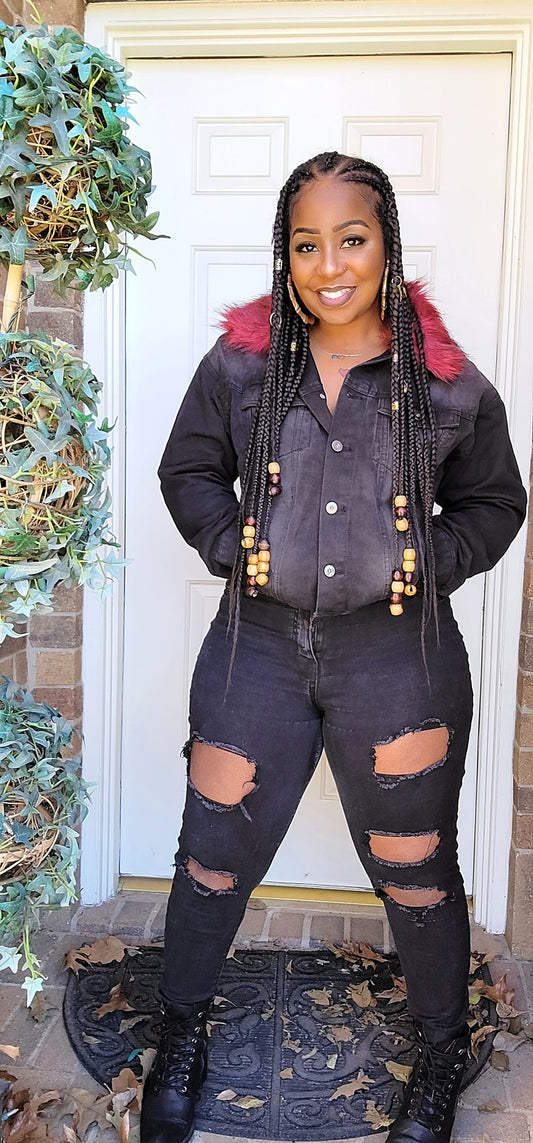 FOXYBLACK/BLUE JEAN JACKET