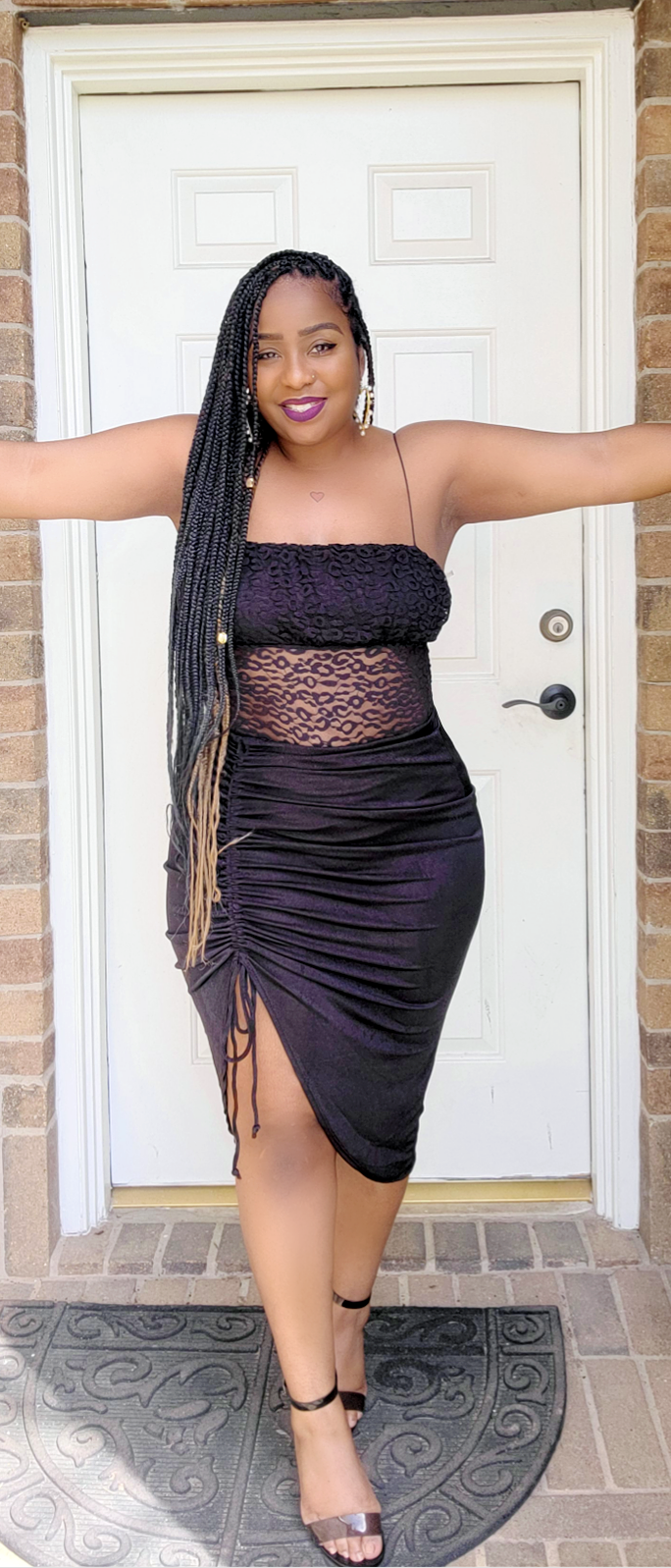 Shimmering Jersey Knit Stretch Skirt